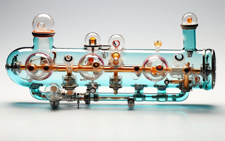 Glass Pipe and Tubing on White Backgroundの素材