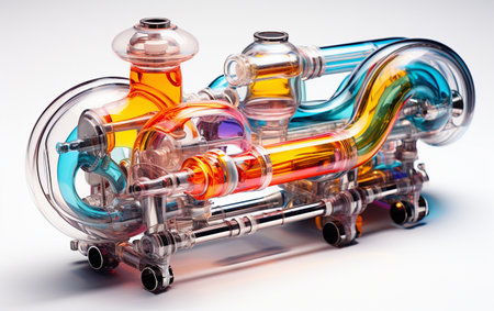 Glass Pipe and Tubing on White Backgroundの素材
