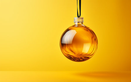 Glass ornament on the backdrop of yellowの素材