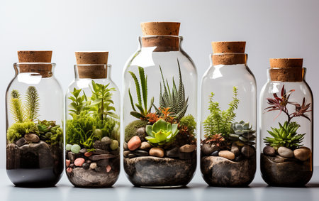 Glass Terrariums on the White Backgroundの素材