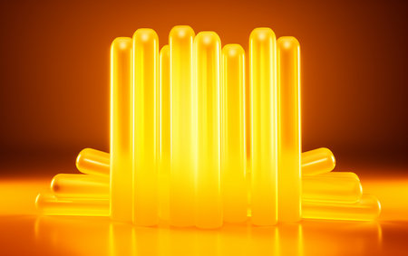 A Glow Sticks on the Yellow Backgroundの素材