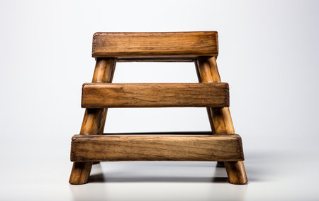 Wooden Ladder on a White Backgroundの素材