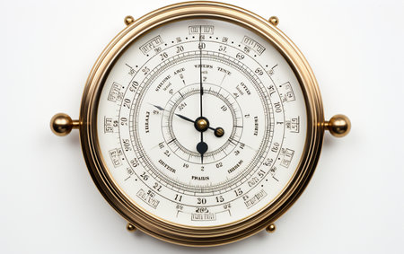 A Hygrometer Set Against a White Backgroundの素材