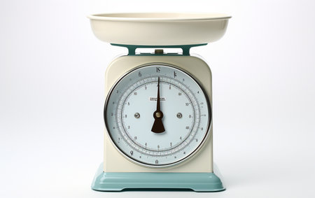 A Kitchen Scale on a White Backgroundの素材
