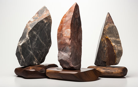 Knife Blocks Stationed on a transparent Surfaceの素材