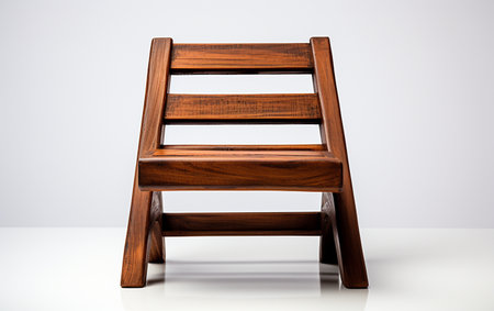 Ladder Wooden against White Backgroundの素材