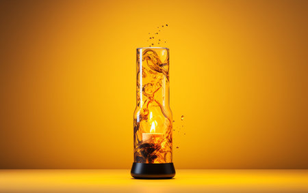 Lava Lamp against a Yellow Backgroundの素材