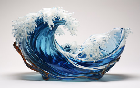 Oceanic Wave Vessel Over White Backgroundの素材