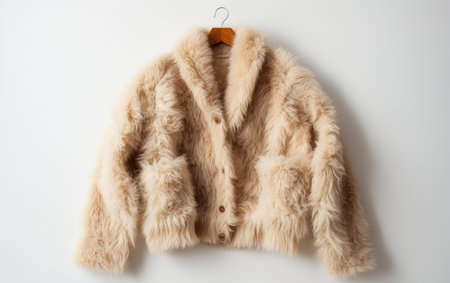 A Mohair Cardigan Resting on White Backgroundの素材