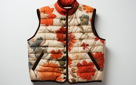 Quilted Jacket on a Pure White Backgroundの素材