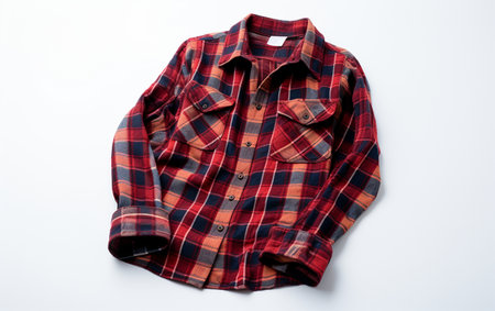 Plaid Flannel Shirt against White Backgroundの素材