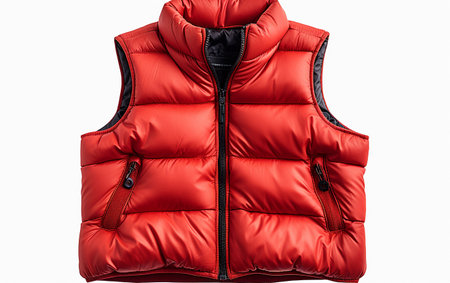 Puffer Vest Set on White Backgroundの素材