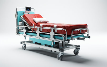 Ambulance Stretcher on White Backgroundの素材