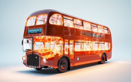 bus Headlight on White Backgroundの素材