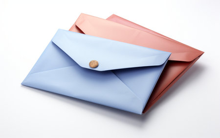Business Envelopes on a White Backgroundの素材