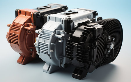 Car AC Compressor on White Backgroundの素材