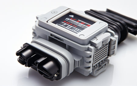 Mass Airflow Sensor for a Car on a White Backgroundの素材
