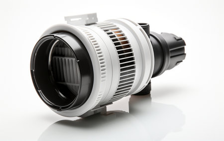 Mass Airflow Sensor for a Car on a White Backgroundの素材