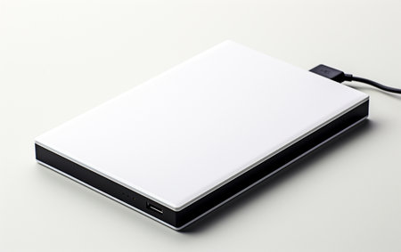 External HDD Charger on White Backdropの素材