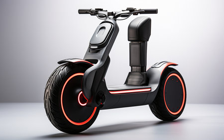 A White Background with an Electric Scooter Chargerの素材