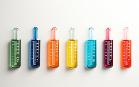 Six Thermometers on a White Backgroundの素材