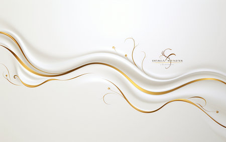 Gilded Golden Line on a Luxurious White Canvasの素材
