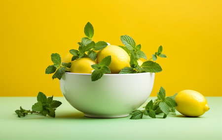 Mint on a Sunny Yellow Canvasの素材