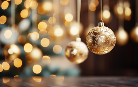 Christmas Shines with Gold Ornamentsの素材