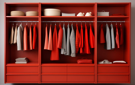 Wardrobe Closet Set Against a White Backdropの素材