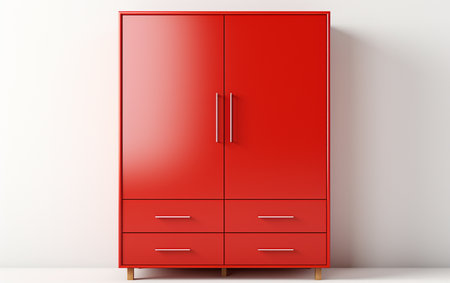 Wardrobe Closet with a Clean White Backgroundの素材