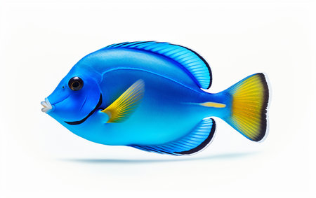 Blue Tang Fish against Blank Spaceの素材
