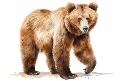 Brown Bear against a White Backgroundの素材