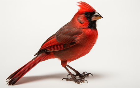 Cardinal on a Crisp White Backgroundの素材