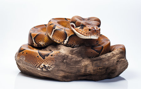 Boa Constrictor on Clean White Canvasの素材