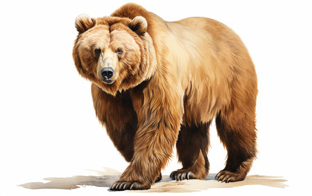 Brown Bear on White Backgroundの素材