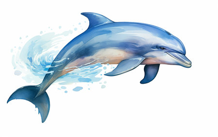 Dolphin on a White Backgroundの素材