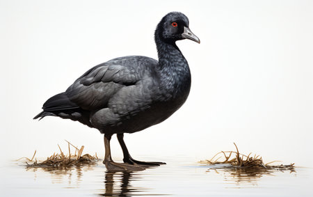 Coot on a Clean White Backgroundの素材