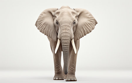 Elephant Over a White Surfaceの素材