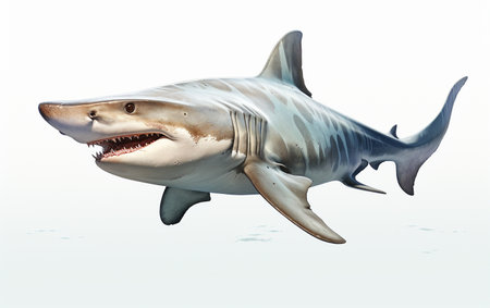 Hammerhead Shark Isolated on Whiteの素材