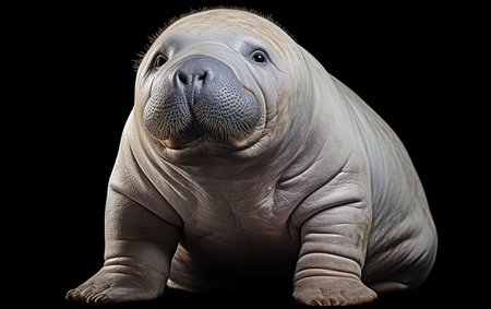 Manatee on a White Backgroundの素材