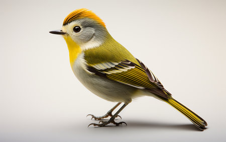 Kinglet Bird on White Backgroundの素材