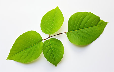 Top View of Lime Tree Leaf on the White Backgroundの素材