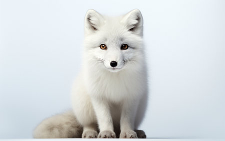 Arctic Fox on a Clean White Backgroundの素材
