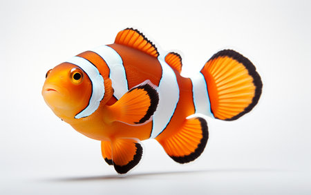 Clownfish Against a White Backgroundの素材