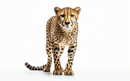 Cheetah on a White Backgroundの素材