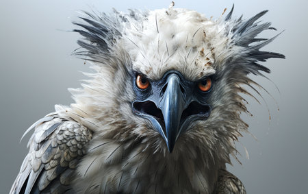Stunning Harpy Eagle on Pure White Backgroundの素材