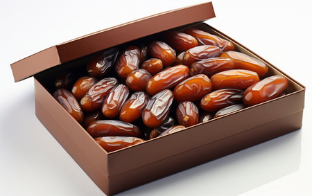 Box of Dates on Transparent Background. Ai generatedの素材