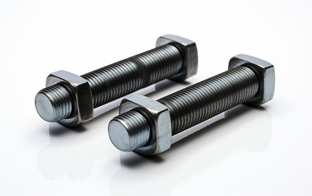 Double End Bolt on Transparent Background. Ai generatedの素材