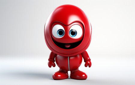 Cartoon Red on Clear Backgroundの素材