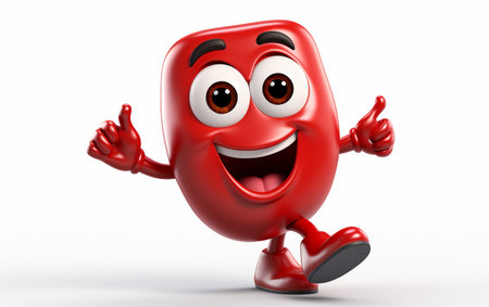 Red Cartoon Character Dancing Clearの素材
